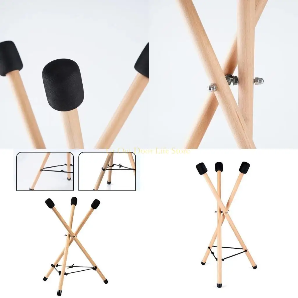 

77UF Прочная деревянная подставка для штатива для барабана Handpan с портативной сумкой для хранения