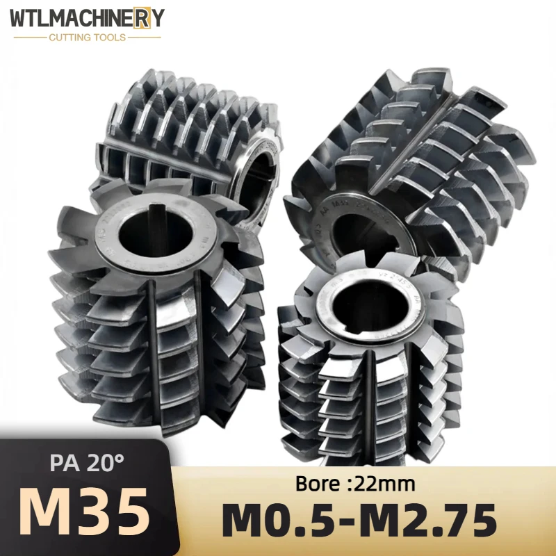 M35 High COBALT Gear hob High Speed Module 6542 Grade A PA 20 degrees Hobbing Cutters Black Coated Gear Milling cutter