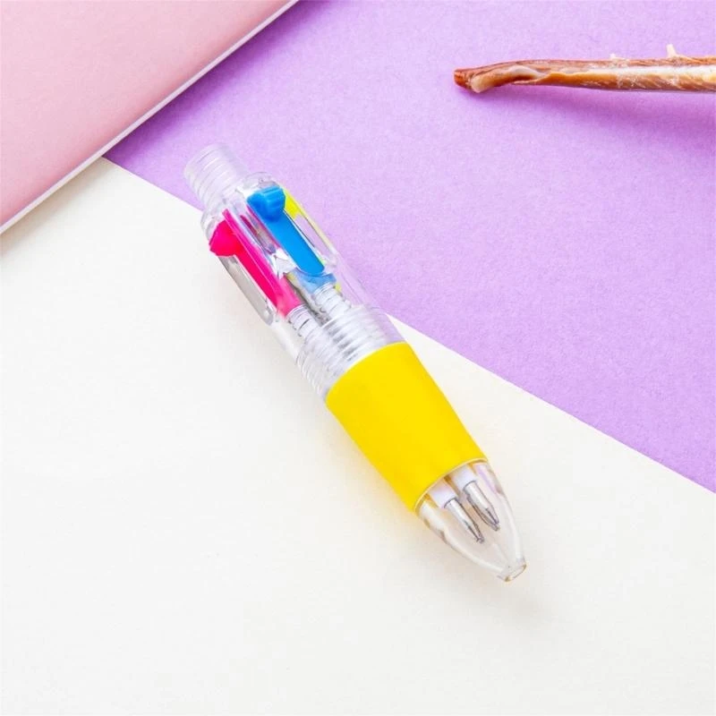  10pcs Multicolor Pen 1.0mm Ballpoint Pen 4 Colors Retractable Ballpoint Pen