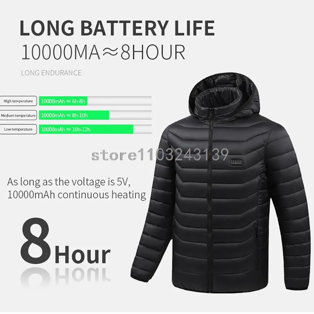 23 Areas Heated Jacket Winter Men Warm Vest USB Self Heating Jacket Women Heated Coat Ski Camping Hiking Winter Cotton Clothes