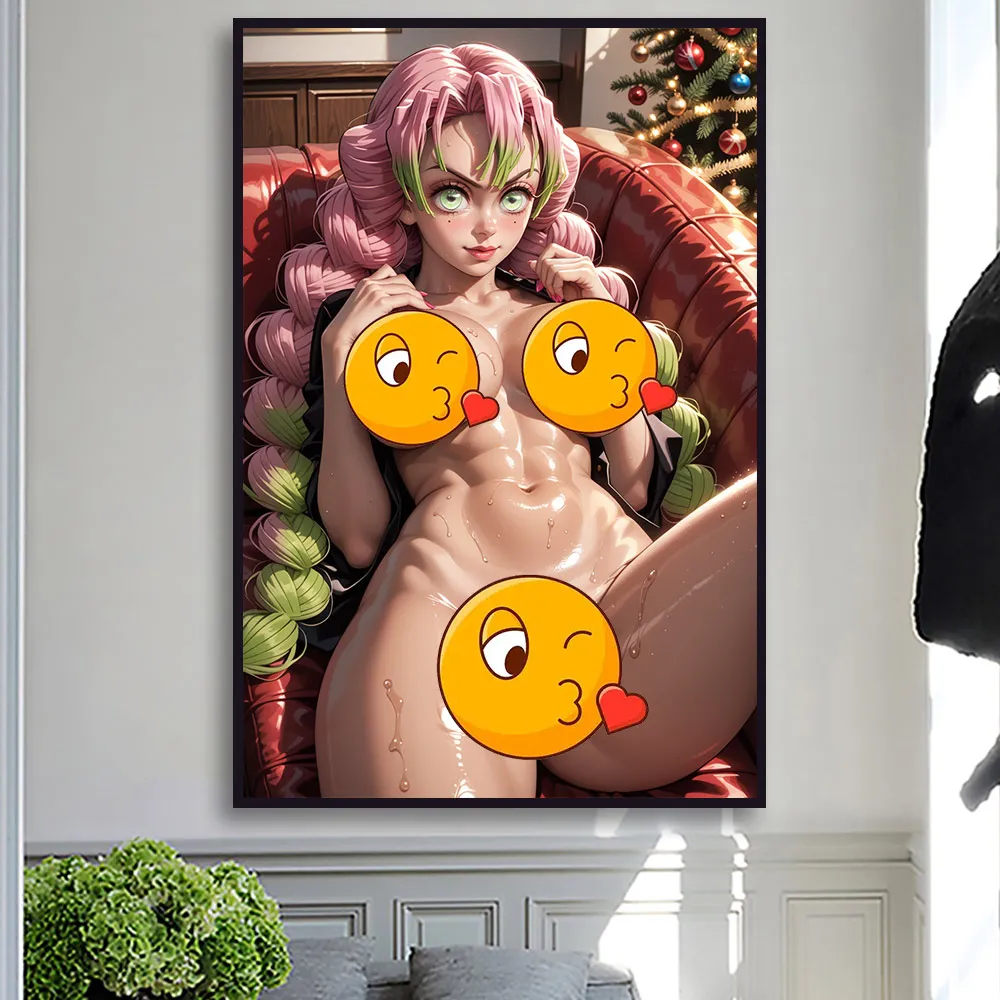 انمي ياباني الكرتون مثير الجمال Kanroji قماش المشارك غير خاضعة للرقابة الكبار العري 18 + wallart ديكور المنزل اللوحة NSFW جدارية
