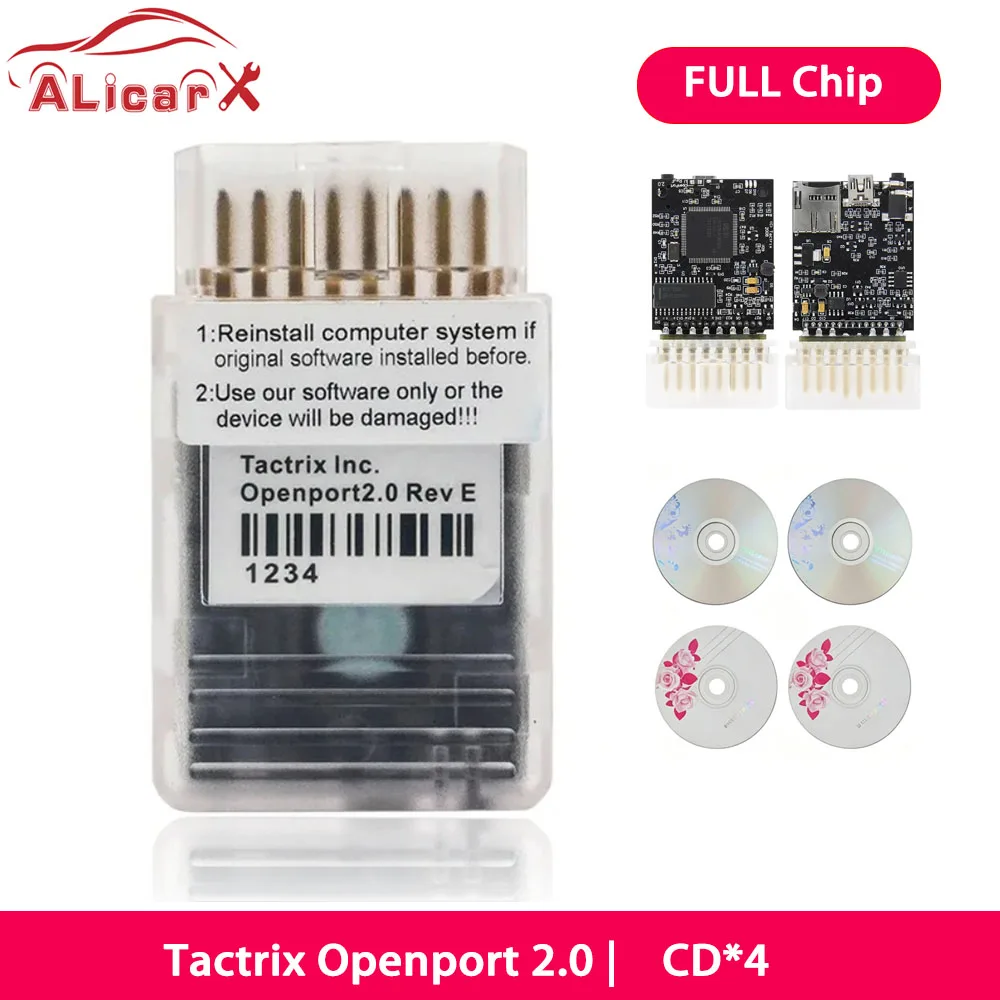 Tactrix Openport 2.0 ECU Chip Tuning Tool Full Chip Open Port ECU Flash OBD2 Connector Scanner Multi Cars J2534 Code Scanner 4CD