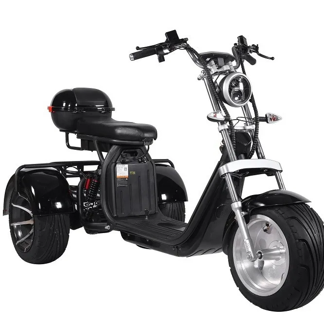 3000W60V30AH Max Load 300KG 12Inch Fat Tire Off-road Electric Motorcycle 55KM/H Adult Electric Tricycle 3Wheel Electric Scooter