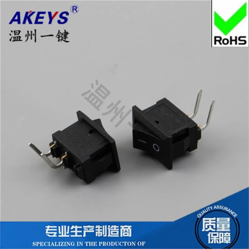 10pcs KCD11-101L boat switch Card position pure copper rocker Bevel all black Copper feet and two feet 2 files 10*15