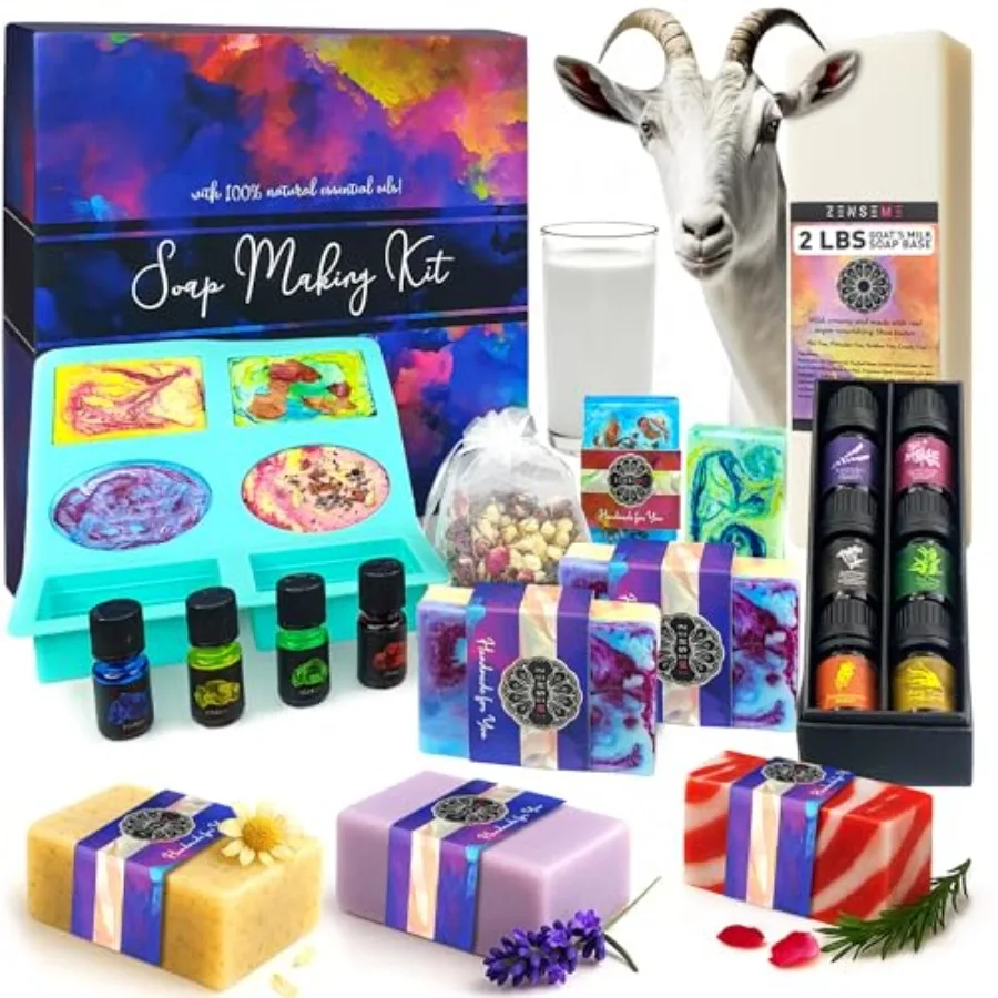 

Make Your Own with Melt and Pour diy gentle supplies; 6 Essential Oils Silicone Soap Mold Spoon Dried Flowers 1.5lbs. Goats Mil