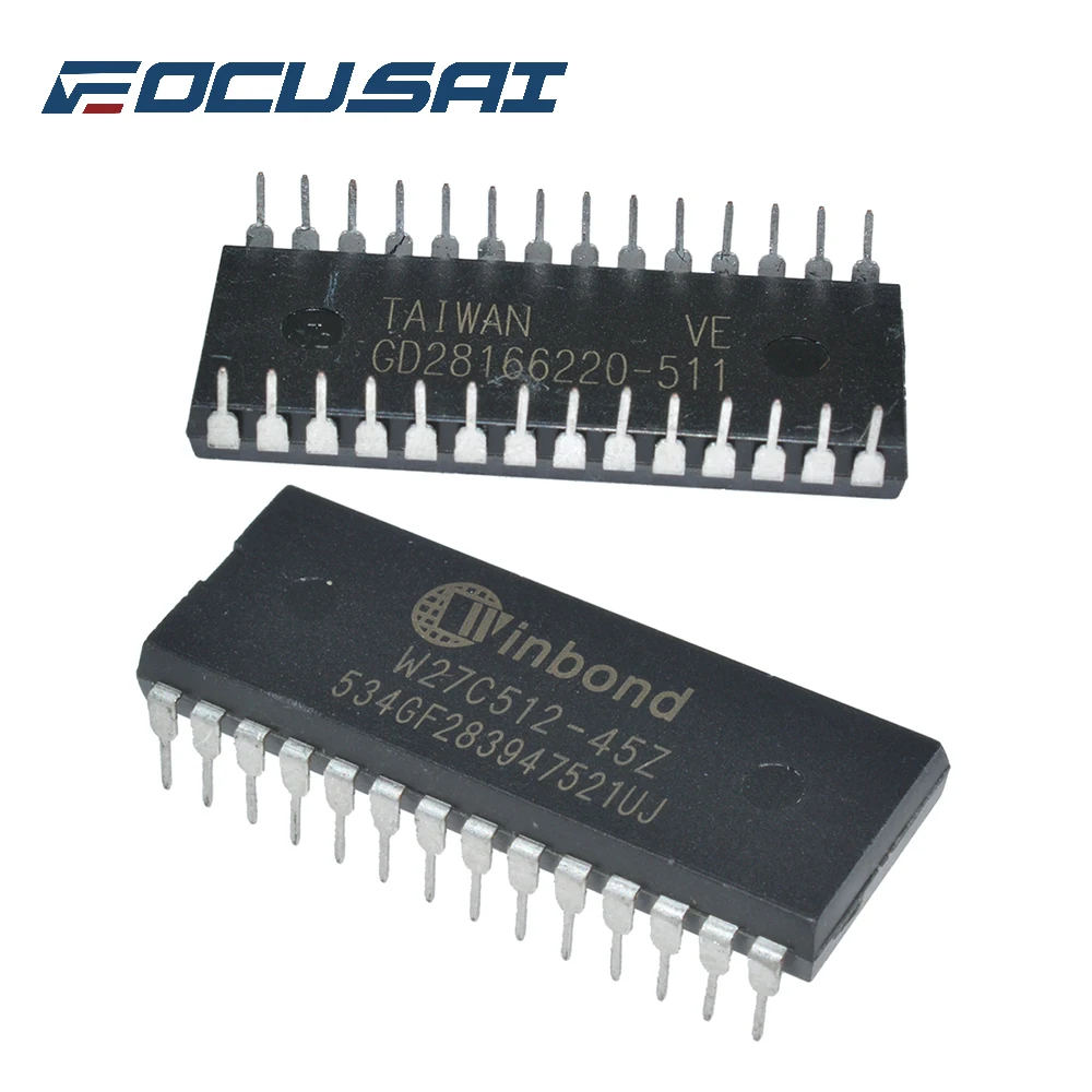 5PCS FOCUSAI Electronic integrated circuits W27C512 IC Chips W27C512-45Z 28DIP IC EEPROM 512KBIT Original Integrated Circuits