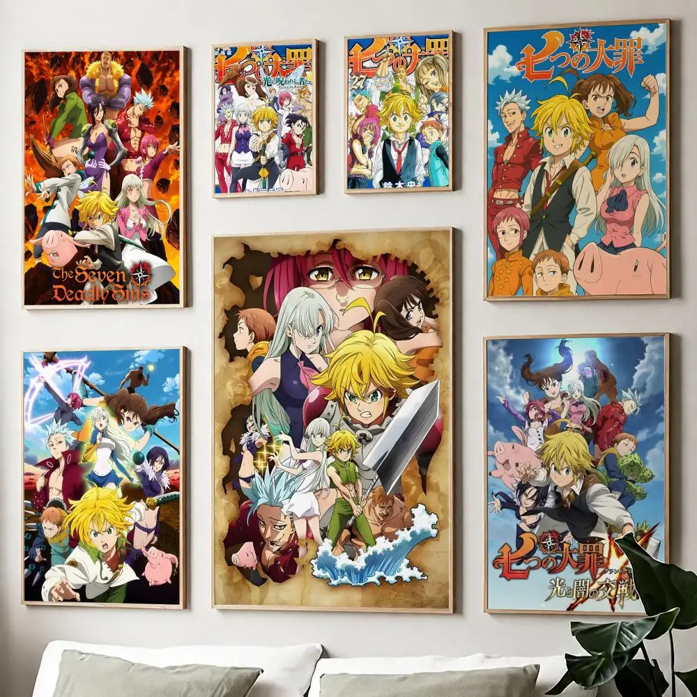 Affiche imprimée sur papier Anime N-Nanatsu no Taizai, décoration artistique pour la maison, le salon, la chambre à coucher, l'entrée, le Bar, le café