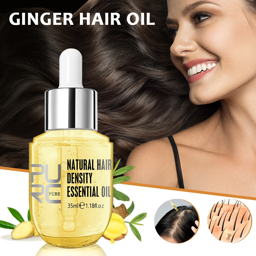 PURC Hair Growth Products for Men Women Ginger Anti Hair Loss Growth Oil Fast Regrowth Thickener Scalp Treatment Hair Care