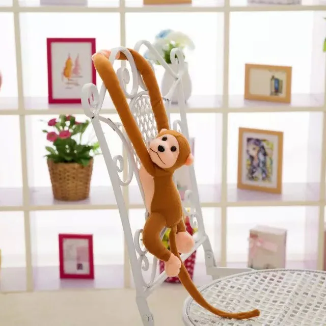 

Коричневая обезьяна с длинной рукой, плюшевая цветная обезьяна, подвесные занавески, игрушки, плюшевые животные, обезьяна, декоративный подарок