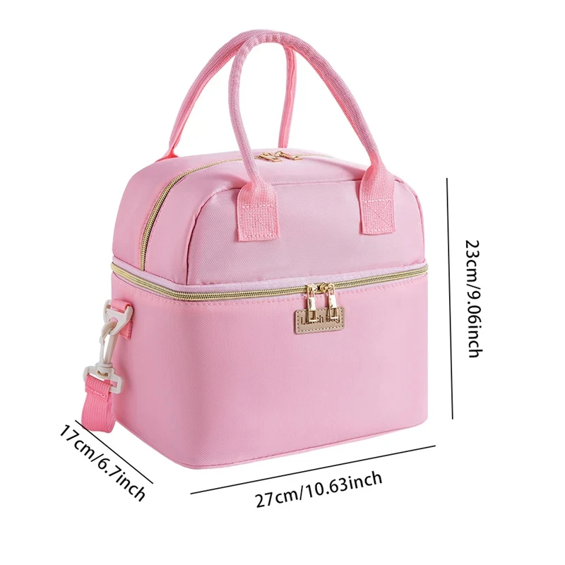 Tragbare isolierte Lunchtaschen für den Außenbereich, Thermo-Kühltasche, auslaufsicher, Handarbeit, Lunchbox, wasserdichte Tasche, Organizer-Tasche – Detail 14