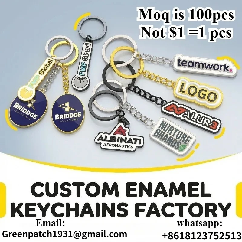 Custom Enamel Keychain Company Logo Personalized Icon Keychain Team Gift Souvenir Pendant Memorial Gifts