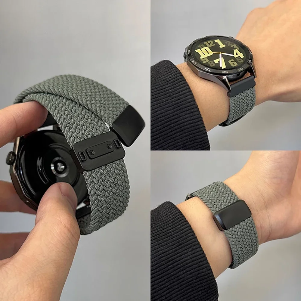 Bracelet tressé en Nylon de 20mm 22mm, pour Realme Watch S5-5-S-3-2 Pro, Bracelet magnétique pour OPPO Watch X3/X2/S Oneplus Watch 4/Lite/3/2R