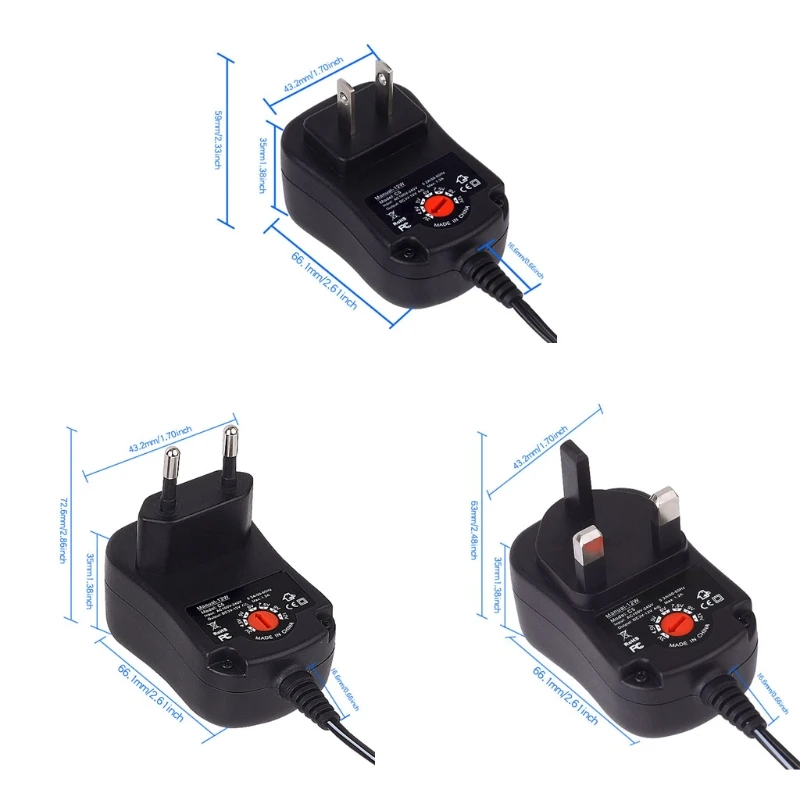 อะแดปเตอร์จ่ายไฟ แบบปรับได้สำหรับแบตเตอรี่ขนาด AA AAA 2-8 ชิ้น 1.5V