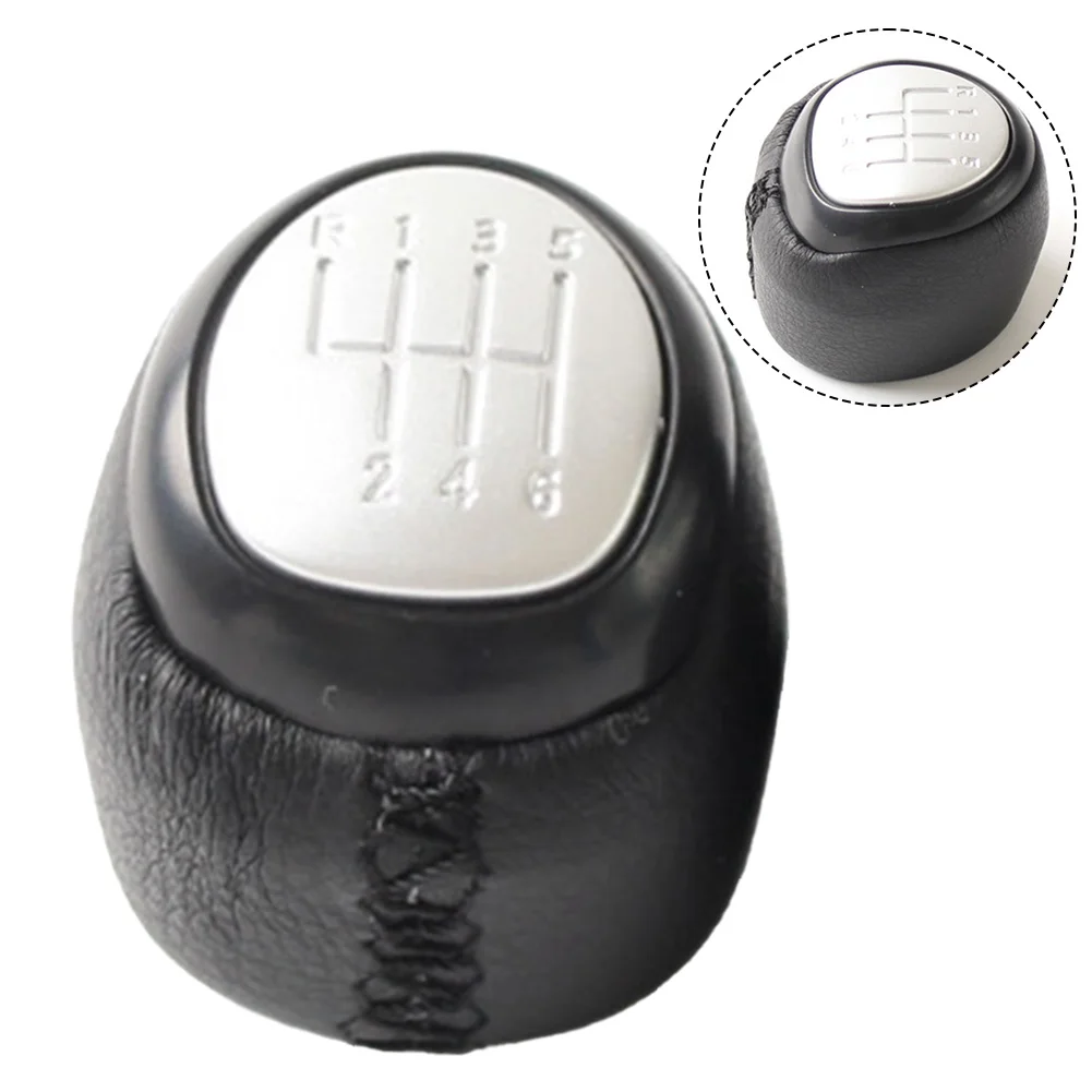 

6 Speed Manual Gear Shift Knob Chrome Shifter Handball For SAAB 9-3 2003-2012 ABS+ PU Leather Car Gear Shift Knob