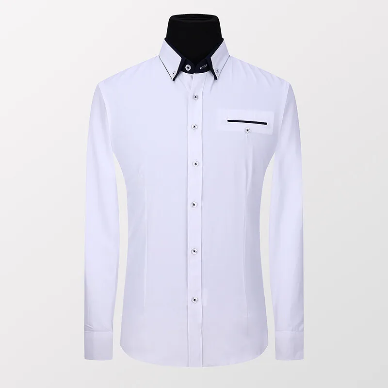 New Shirt Men Cotton Long-sleeve Social Slim Fit Formal Shirt Male Clothes Brand Soft Office Formal Wear Dress