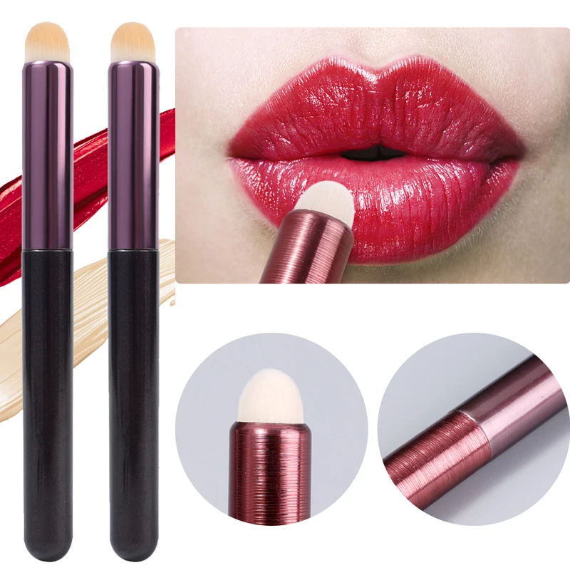 1pc profession elle runde Spitze Lippen bürste Mini Mehrzweck mischung Make-up Concealer Wisch pinsel für Reise Frauen kosmetische Werkzeuge