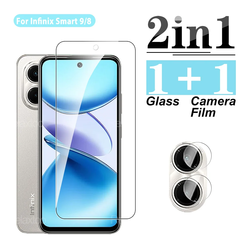 2in1 InfinixSmart9 Tempered Film Camear Glass For Infinix smart 9 8 Screen Protector For Infinix Smart9 smart8 protective glass