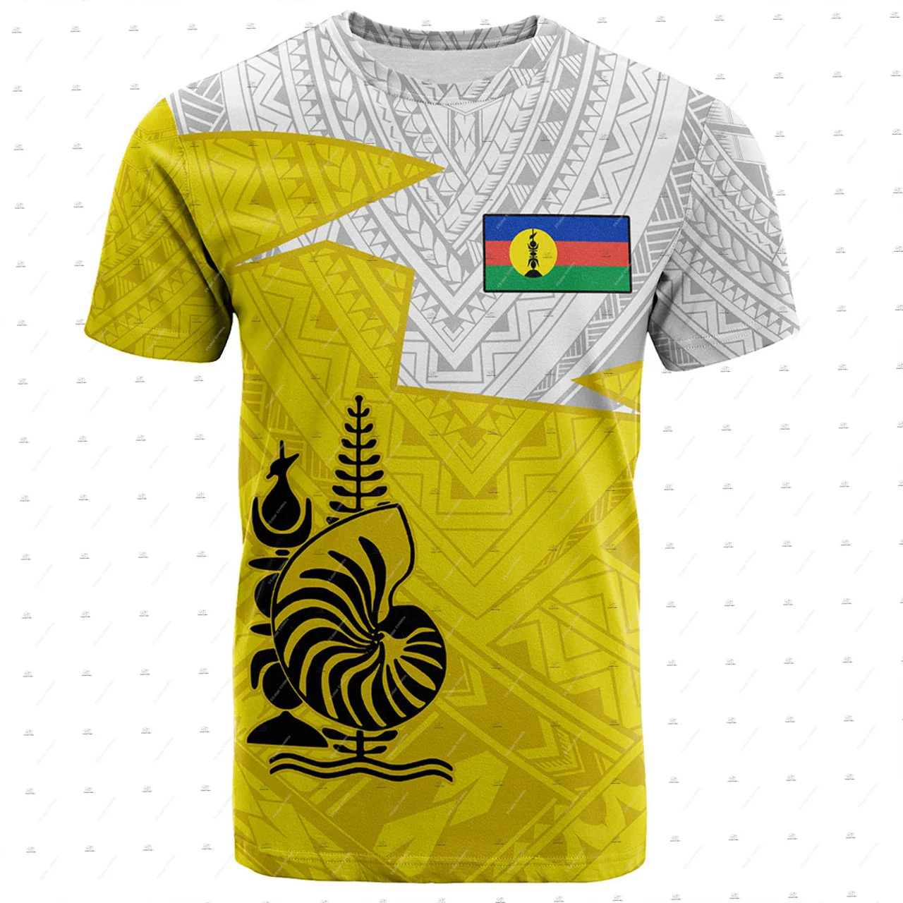 Custom Name New Caledonia French Polynesian Islands Tattoo Vintage 3DPrint Summer Casual Funny Harajuku Short Sleeve T-Shirts 0