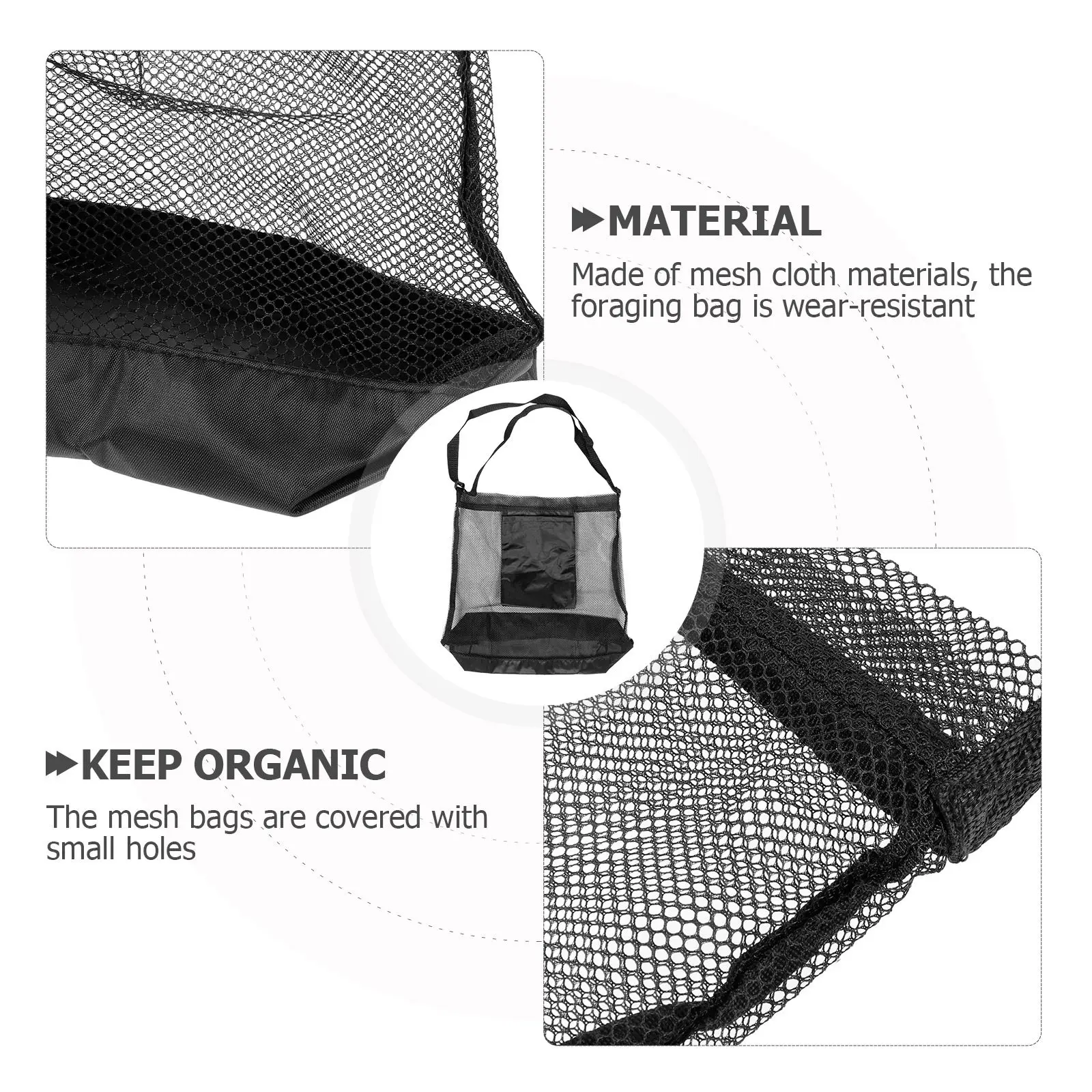 Mesh Foraging Bag Large Capacity Crossbody Multi-Function Shoulder Bag Outdoor Fruit Mushroom Garden Supplies Portable Reusable view 6