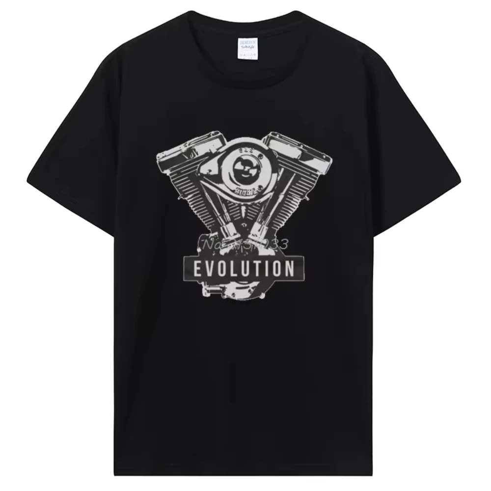 

Motorcycle Clothing V Twin Biker Evolution Engine T-shirt Casual T Shirt Cotton Tops Tees Men's Clothing Oversized Unisex Tshirt