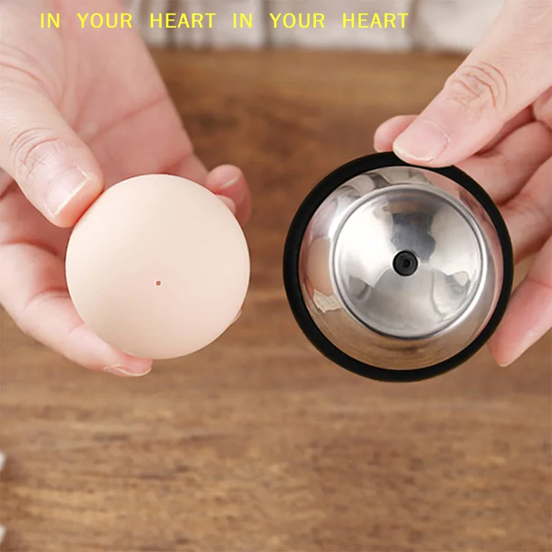【X】Manual Boiled Egg Hole Puncher Kitchen Gadget Egg Puncher Anti-explosion Stainless Steel Egg Needle Egg Puncher Plastic Base
