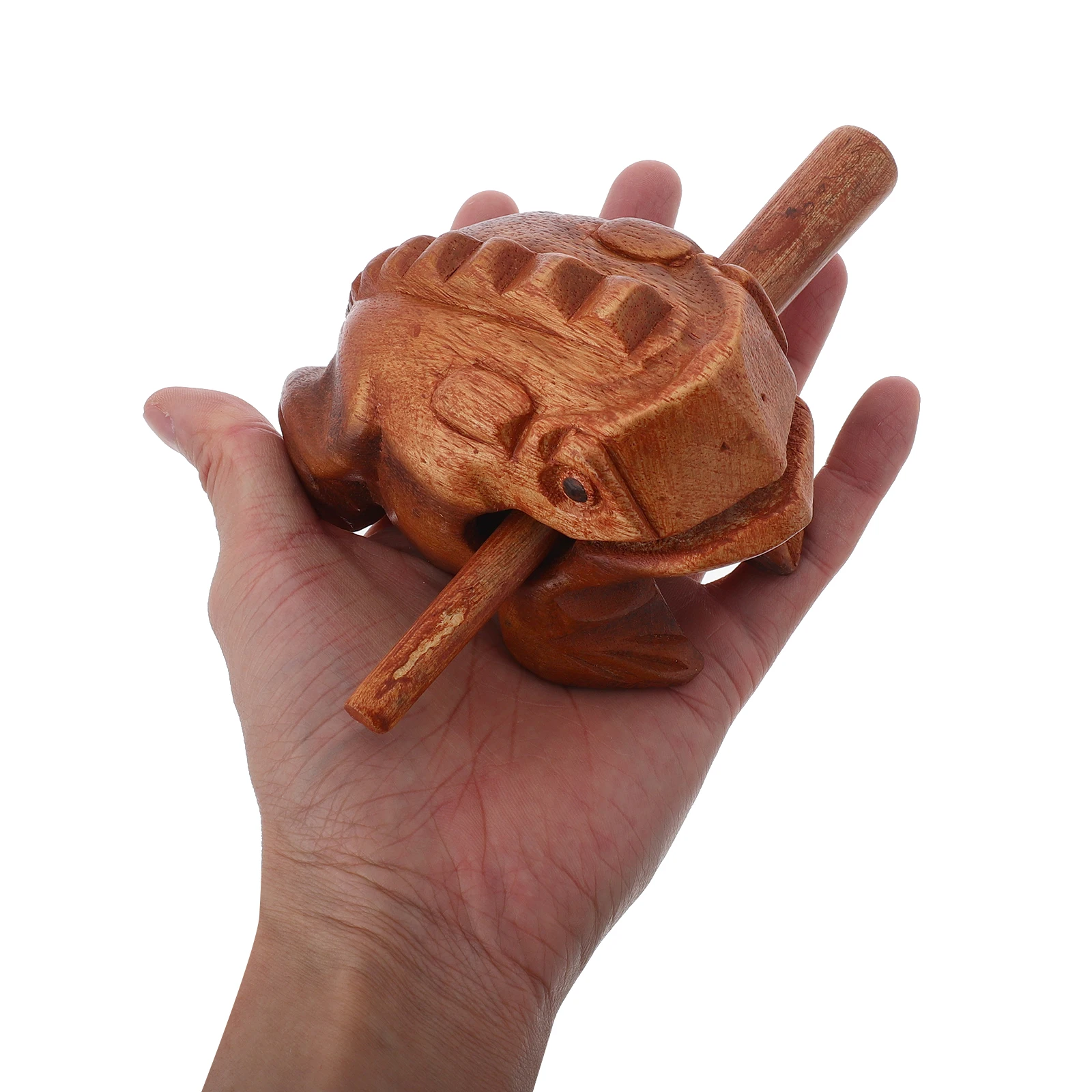 

1 Set Frog Guiro Wooden Musical Instrument For Kids Adults Percussion Desk Figurines Halloween Decor Animal Instruments Wood