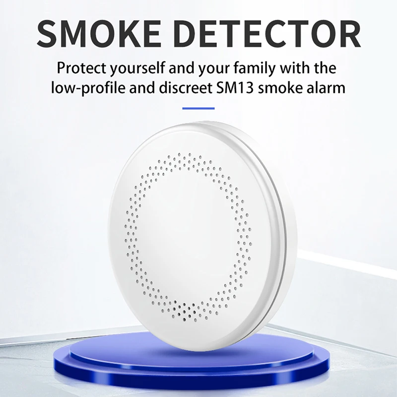 Detector de humo de seguridad inteligente Tuya, función WiFi de diseño ultrafino, alarma de sonido para cocina, dispositivo de alerta con Sensor de