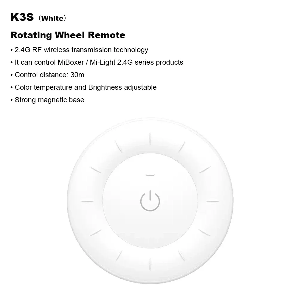 MiBoxer K3 2.4G Rotating Wheel Remote Color Temperature/Brightness Dimmer Panel Remote Adjustable Wireless Controller