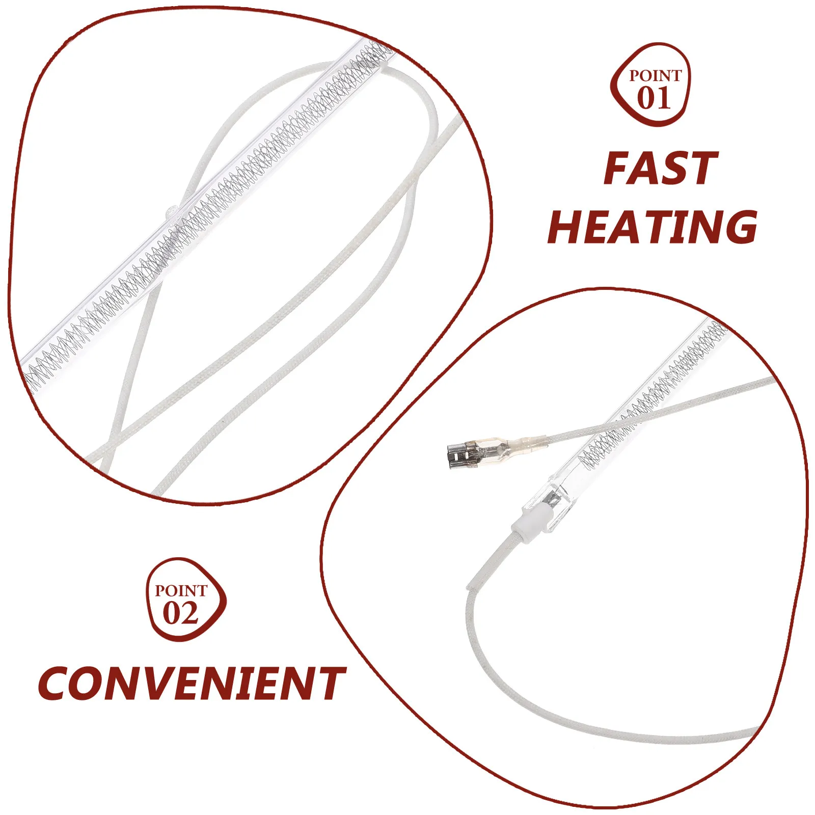 Heater Tube Accessories Halogen Lamp Replacement Fast Heating Long Service Life Winter Heating Lamp for Oven Electric Radiator