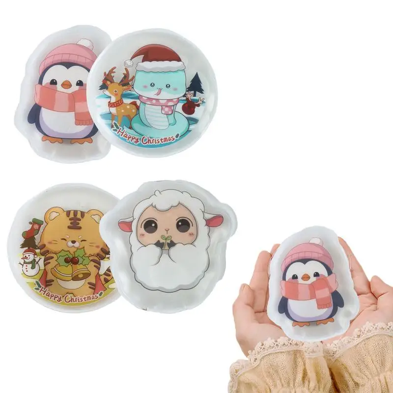 4 unids/set calentador de manos caliente con patrón de pingüino calentador de manos de bolsillo reutilizable de larga duración para calentar manos frías y hielo