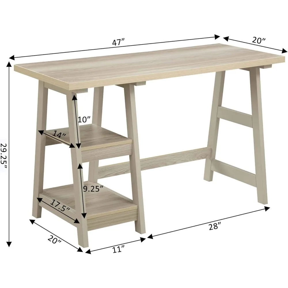 Scrivania da 47 pollici Designs2Go Convenience Concepts bianca stagionata