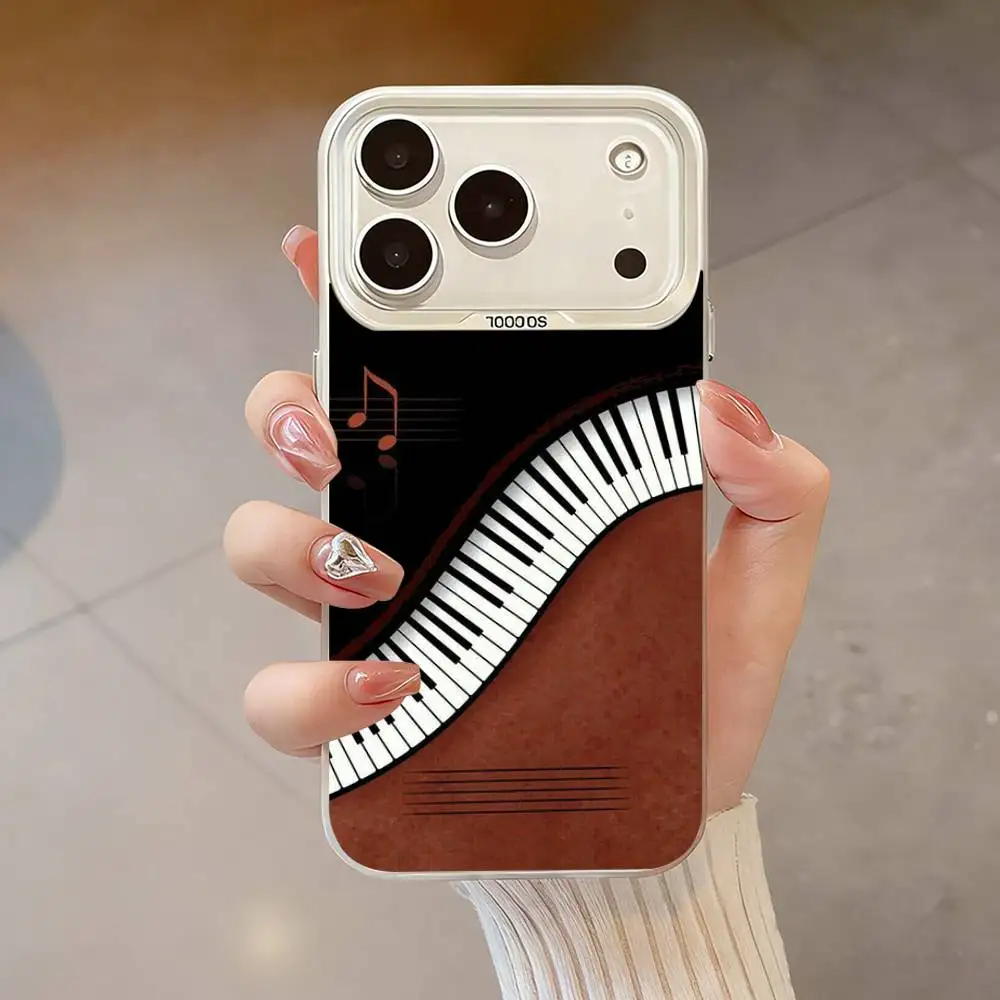Starry Sky Piano Art Phone Case For iPhone 17,16,13,12,X,11,15,14,Pro,Max,Plus,SE4,Air,Mini White IMD HD Matte