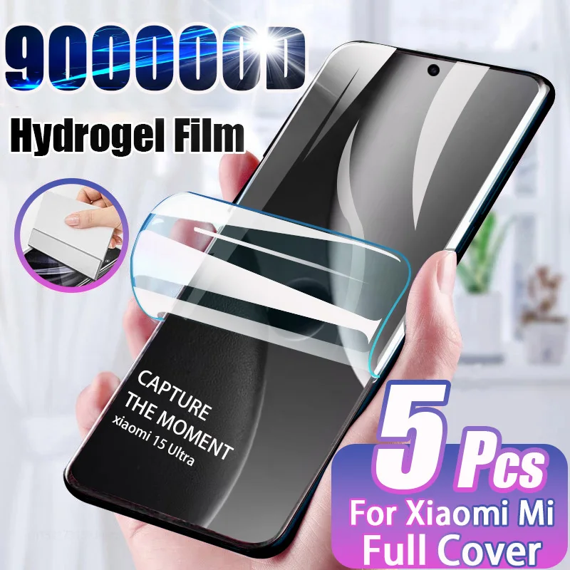 

5Pcs HD Hydrogel Film For Xiaomi Mi 15 14 13 12 12S Pro Ultra Screen Protector for xiaomi 14T 13T 12T Pro 12 13 X Lite Not Glass
