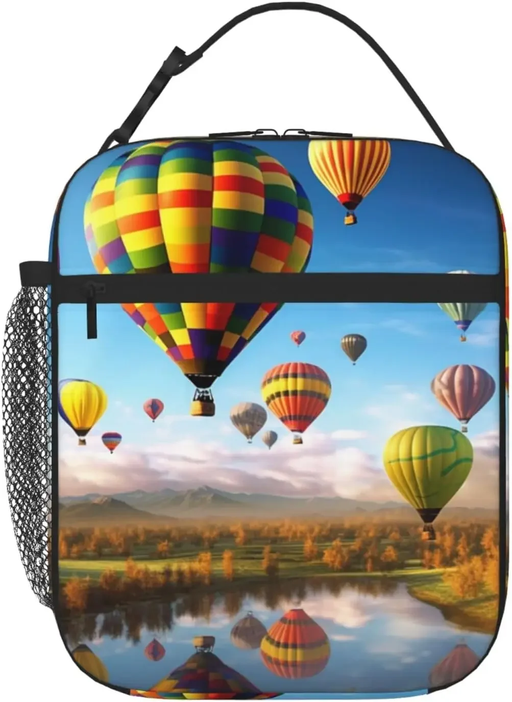 

Hot Air Balloons Print Insulated Waterproof Lunch Tote Reusable Lunch Box Lunch Cooler Bag For Work Office Picnic Travel
