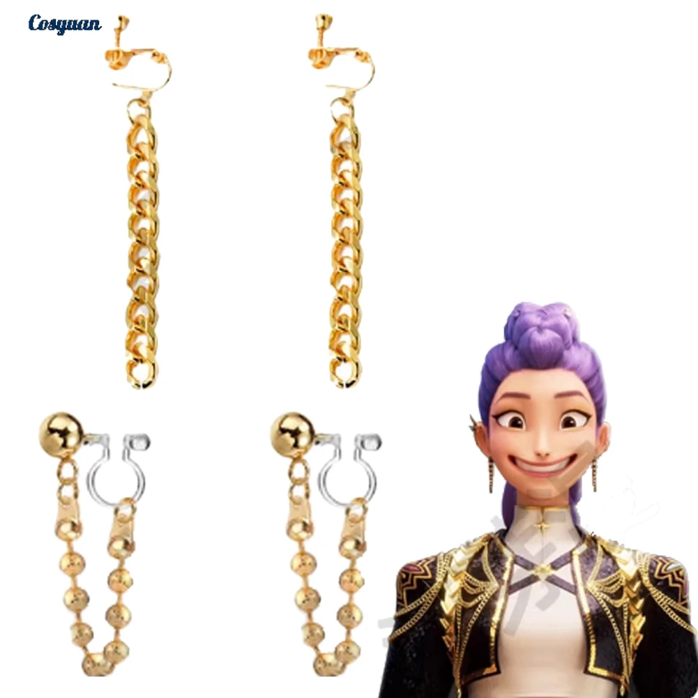 

2025 мультфильм «Охотник на демонов» KPop, косплей, зажим для ушей Руми, вечерние подарки на Хэллоуин для девочек, костюм для ролевых игр, аксессуары, реквизит для женщин