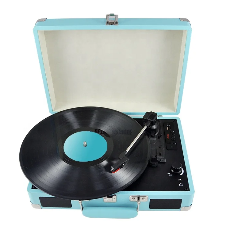 

Popular Professional Gramophone Cd Player Wireless Bluetooth Multimedia Suitcase Style 3 Speed Retro LP Vinyl Record Turntable P