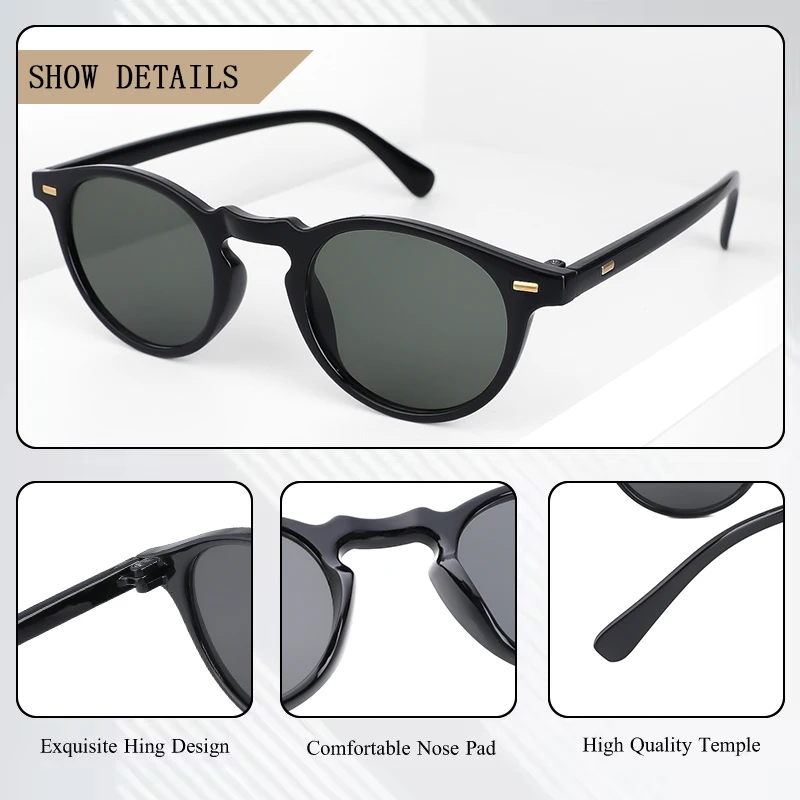 CRIXALIS Retro Small Round Sunglasses for Women Fashion Vintage Driving Sun Glasses Ladies Classic Oval Designer Shades UV400
