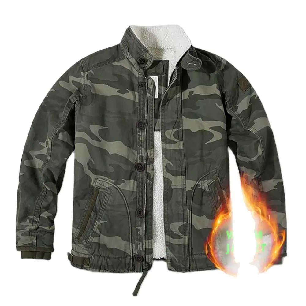 

Trend Autumn Winter Warm Fleece Jacket Men Casual Style Camouflage Coats Loose Baggy Streetwear Plus Size Clothing