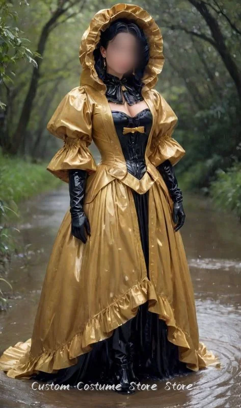 

Customized Black Into Color Sparkling Prom Dresses Heart Neck Bubble Half Sleeve Victorian Ball Gowns Medieval Corset Bow Trim