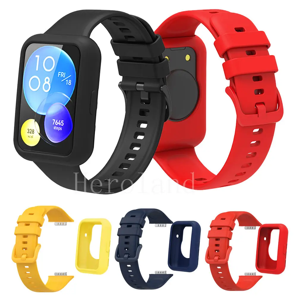 Silicone Watchband For Huawei Watch Fit 2 Strap Original Smartwatch Band For Huawei fit2 Wriststrap Bracelet Accessories & case