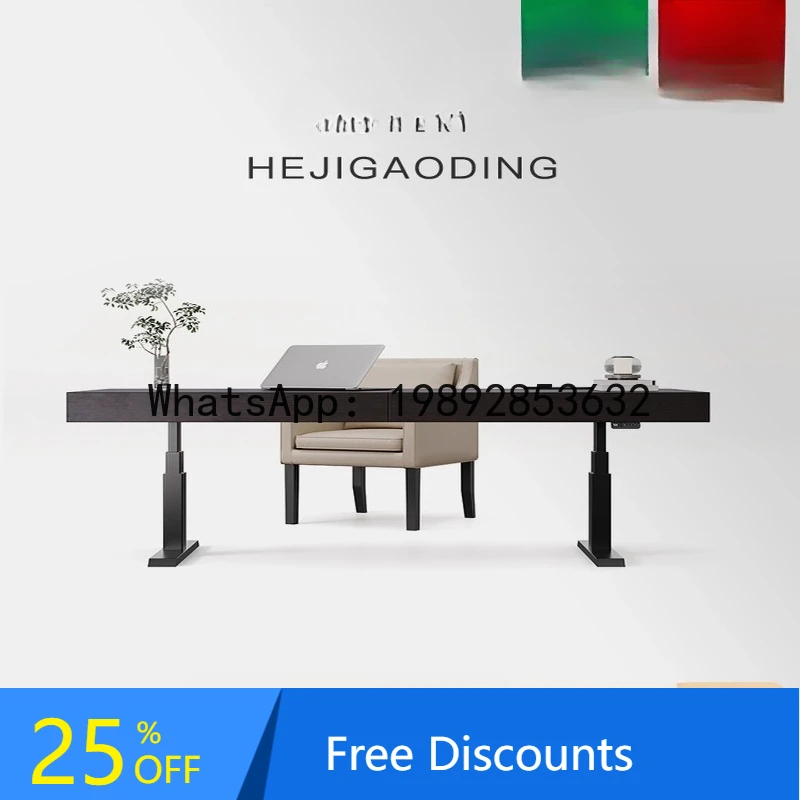 XL Electric Height Adjustable Desk for Adults, Solid Wood Computer Desk for Home Use, Modern Study Writing Desk