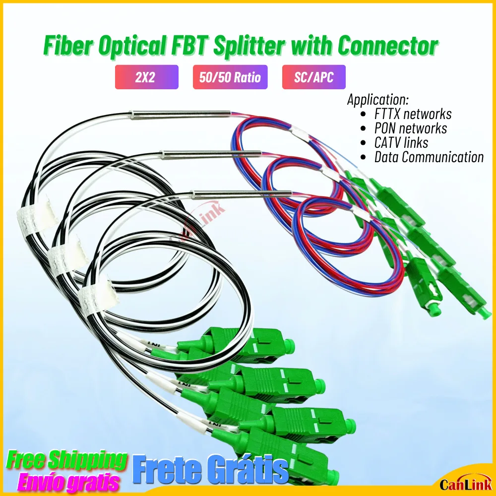 1PC FTTH 2X2 Coupler Splittter Optical Fiber FBT Splitter 50:50 SC/APC Connector fbt splitter