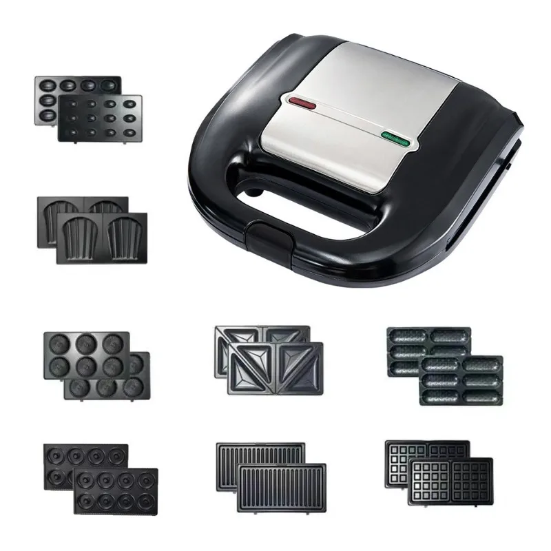 110V 8-in-1 Sandwich Maker Donut Waffle Maker Nut Machine Madeleine Cookie Steak Breakfast Machine