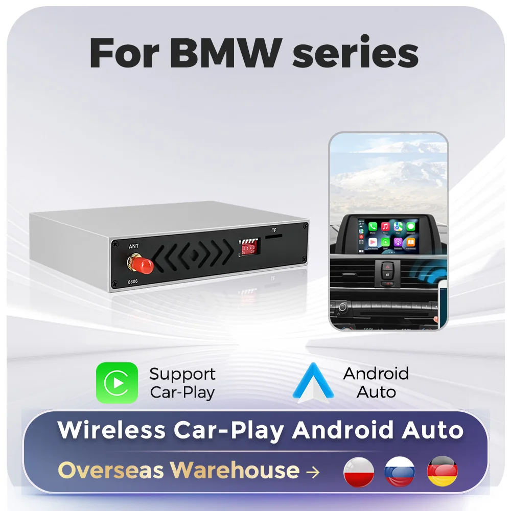 Wireless Carplay Android Auto Decoding Box For BMW X1 X3 X5 X6 F02 F07 F10 F20 F21 F30 F34 E60 E70 E81 E84 E90 NBT EVO CCC CIC 