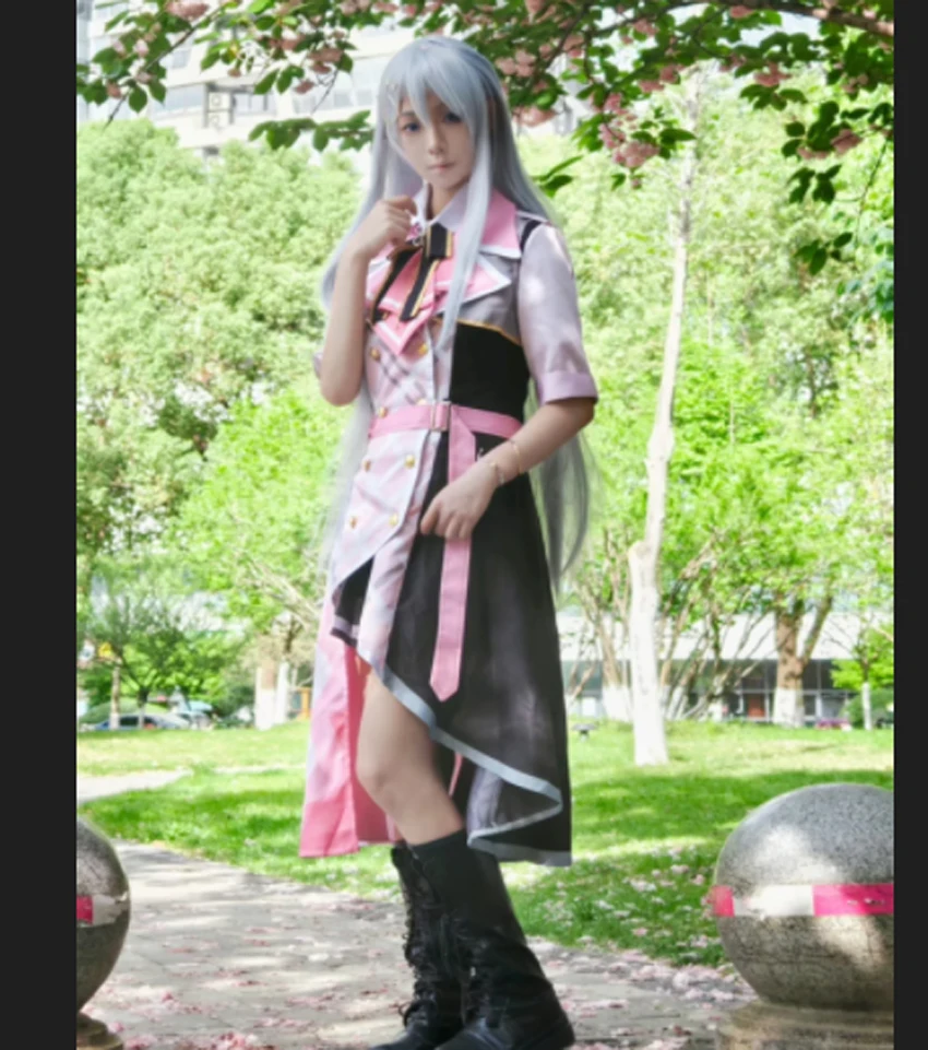 

Anime Yoizaki Kanade Sakura Clothes Cosplay Anime Costume Wig Game K Pink Dress Cute Halloween Costume for Woman Role Playing