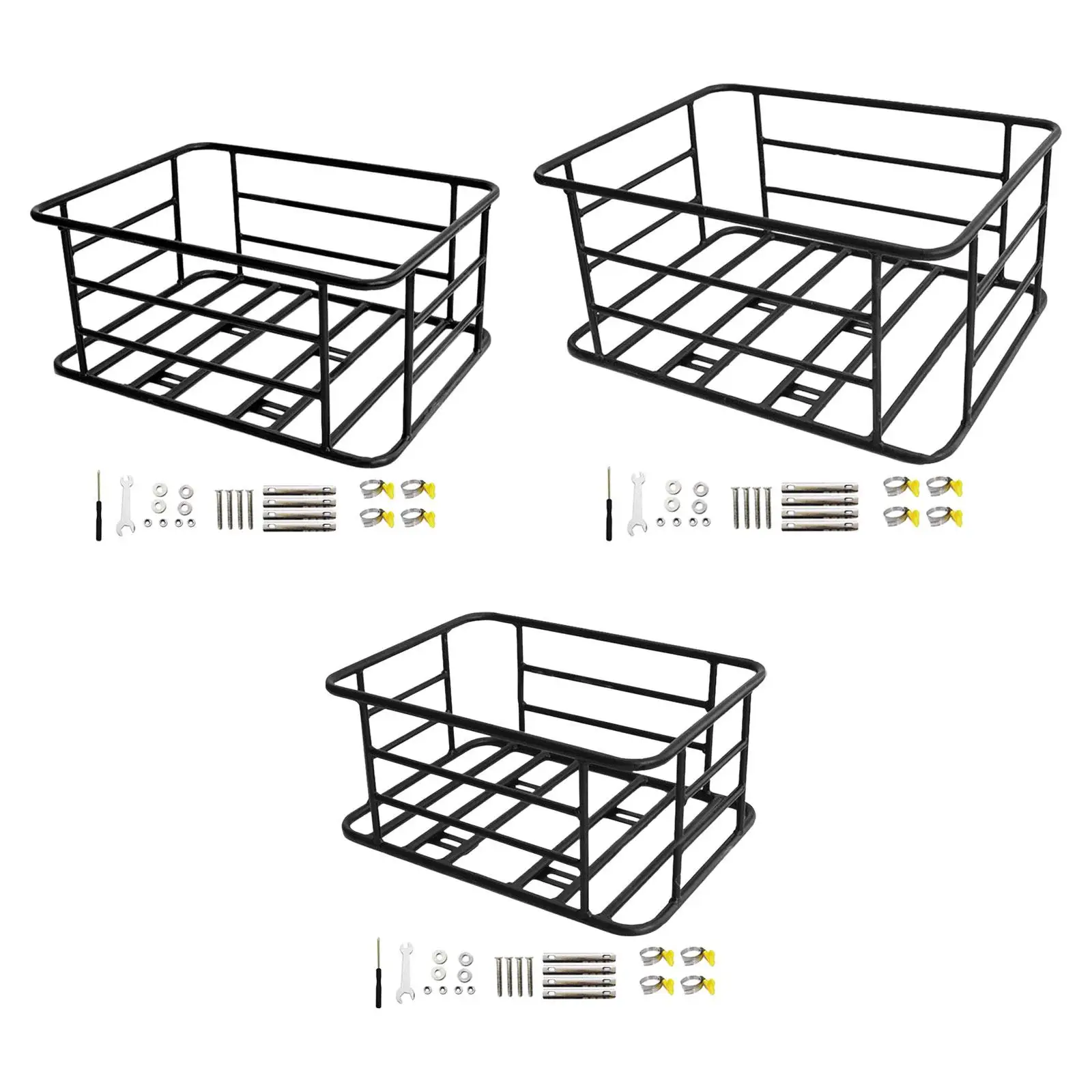 Bike Rear Basket, Detachable Large Capacity Storage Basket Bicycle Rear Cargo Rack