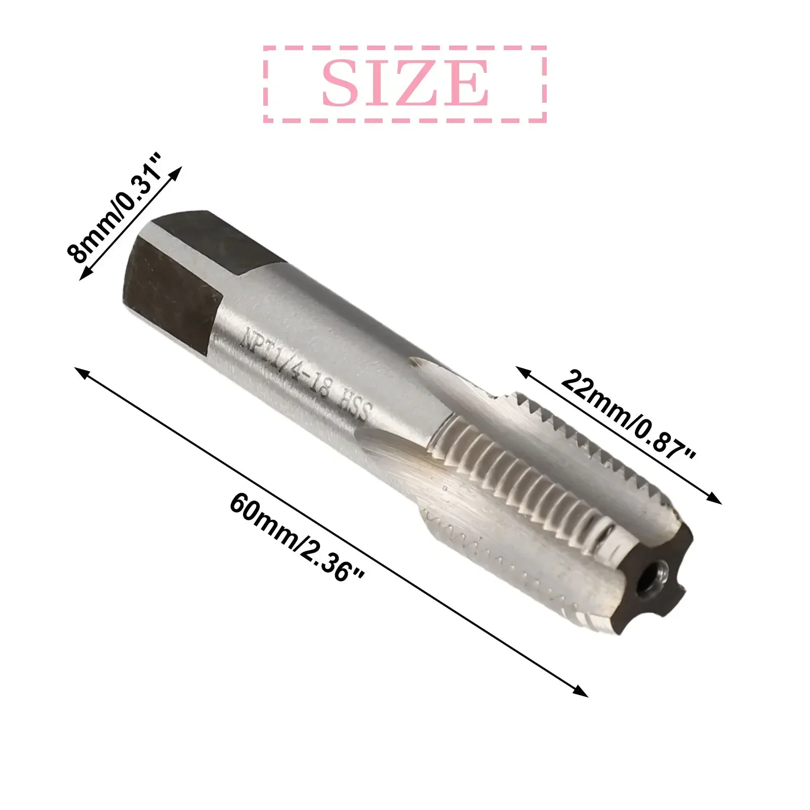 1 Pc Taper Pipe Tap HSS Thread Tap 1/4-18 NPT Metal Screw Thread Cutting Tool For Pipe Threading Machine Tap Tapping