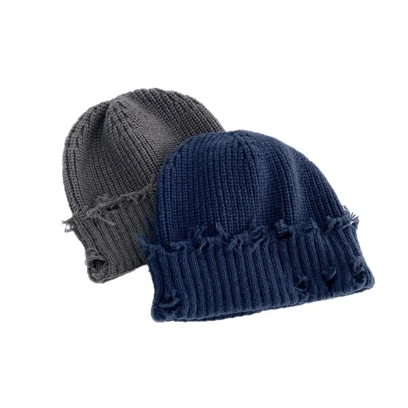 1 Stück Strickmütze für Herbst und Winter, modische, elastische Mütze mit Löchern, geeignet für Erwachsene und Jugendliche. – Detail 7