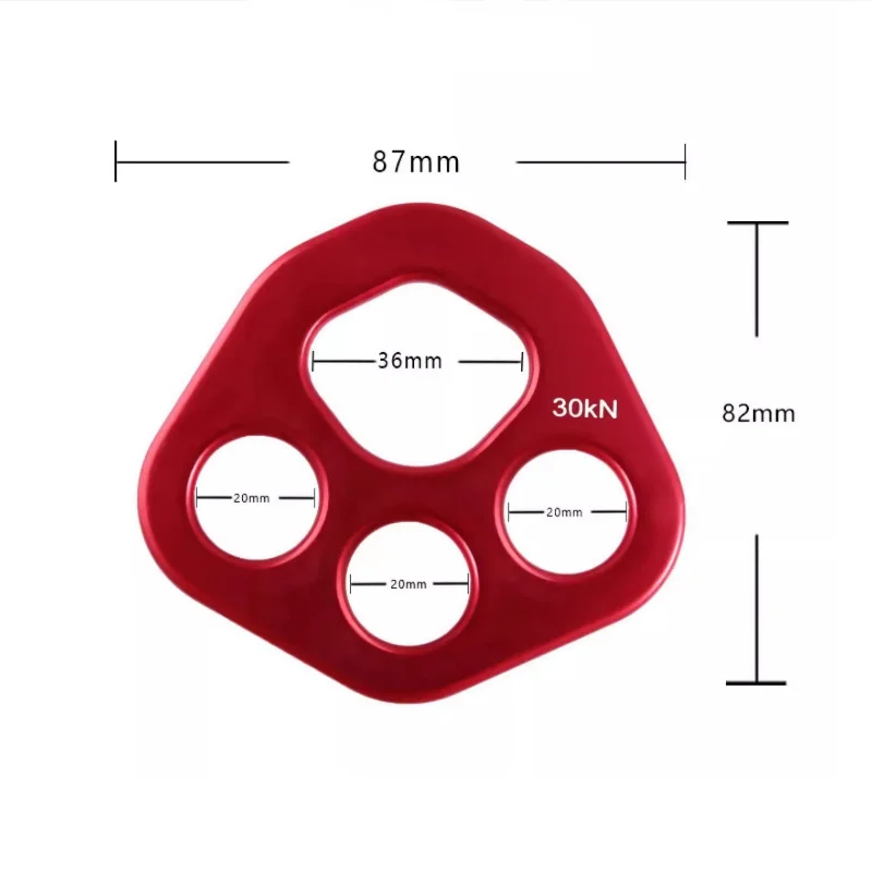 4-Hole 30KN Aluminum Alloy Force Plate Rigging Plate Mountaineering Expansion Rope Splitter Rigging Climbing Accessories view 5