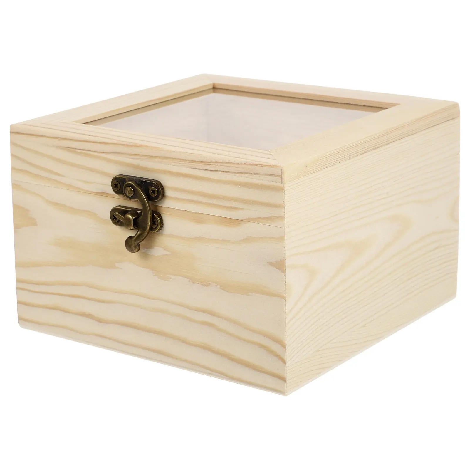

1Pcs Premium Natural Wood Eternal Flower Box Featuring Transparent Glass Cover Ideal for Flower Display Gift Wrapping Storage